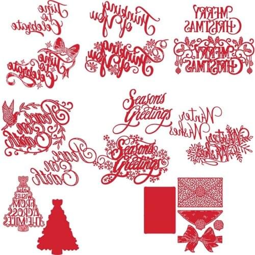 "Seasons Greetings" Words Metal Cutting Dies New Craft Dies for Embossing Paper Card Making Scrapbooking Decoration DIY Album