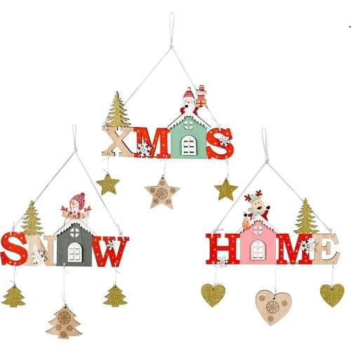 Christmas Decoration for Home Wood Noel Christmas Ornaments New Year 2022 Christmas Tree Decorations Pendants Gift Navidad 2021