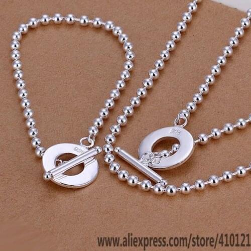 S187 Hot Sale High Quality Anniversary Jewelry Sets,Wholesale Jewelry Elegant Charms Fashion Bead Chain Bracelet Necklace