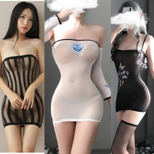 Sexy lingerie porno hot womens underwear sex toys erotic costumes intimate nightgown Elastic dresses sleepwear slips kimino