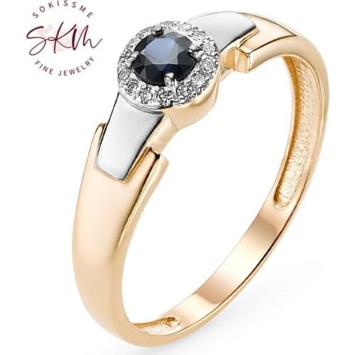 SKM Vintage rings for women 14k rose gold brand designer Engagement wedding rings designer Luxury Fine Jewelry