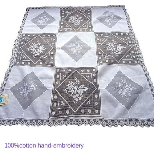 TOP 100%cotton Lace hand-Embroidery Glass yarn table place mat pad Cloth cover cup wedding coaster Christmas dish doily kitchen