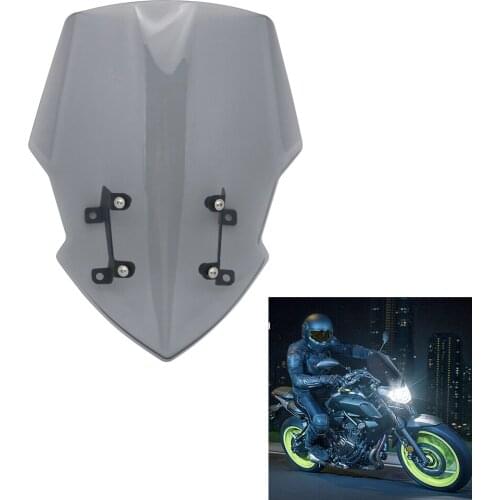 MT07 FZ07 ABS Motorcycle Windshield Windscreen Wind Shield Protector with Bracket for 2018-2019 Yamaha MT FZ 07 MT-07 FZ-07
