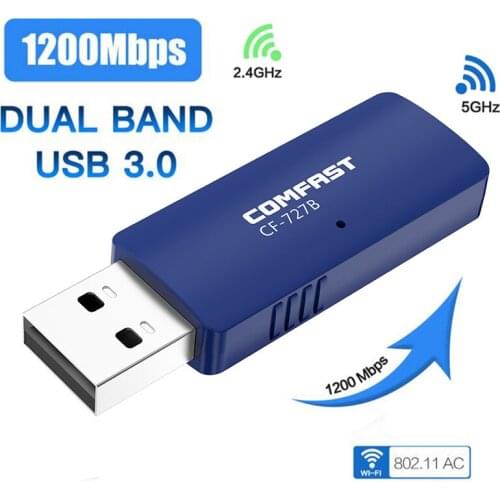 5Ghz WiFi Adapter USB 3.0 Long Range WiFi Antenna Ethernet Adapter Wi Fi Dongle For PC Laptop 1200M Wi-Fi Receiver Network Card