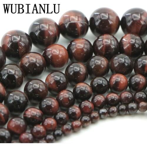 WUBIANLU Natural Stone Tiger Eye Beads For Jewelry Making DIY Fashion Necklace Bracelet Floating Charms Lot 6-14mm 2/pcs*15 Inch