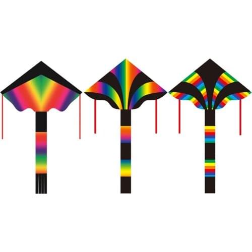 Y4UD Large Colorful Rainbow Delta Kite Long Colorful Tail Easy to Fly Delta Kite for Children Delta Kite for Children Fun Toy