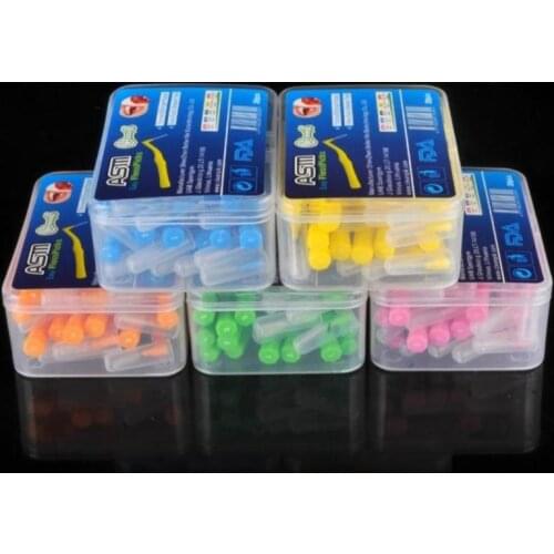 20Pcs/box L Shape Push-Pull Interdental Brush Orthodontic Toothpick Teeth Whitening Tooth Pick ToothBrush Oral Hygiene Care