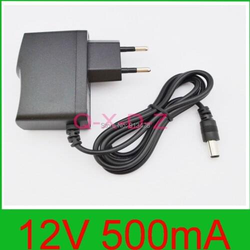 1Pcs DC 12V 500mA & 0.5A AC 100-240V Converter Adapter Power Supply EU Plug DC 5.5mm x 2.1mm