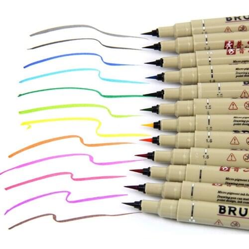 1pc Colored Comic Soft Hair Writing Brush Pen Watercolor Painting Drawing Calligraphy Brush Tool School Office Supply Stationery