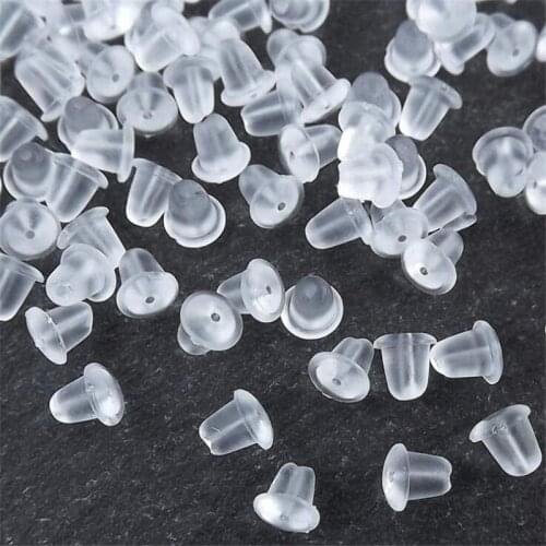 1000pcs Soft Silicone Rubber Earring Back Stoppers for Stud Earrings DIY Earring Findings Accessories Bullet Tube Ear Plugs