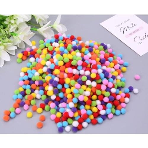 1000Pcs Soft Round Fluffy Craft PomPoms Ball Mixed Color Pom Poms 12mm DIY Craft