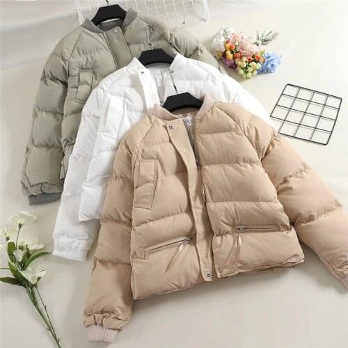 2018 Casual Loose Women Winter Coat Warm Thicken Cotton Jacket Parka Female Baseball Coats Short Outerwear Tops Plus Size AB1202