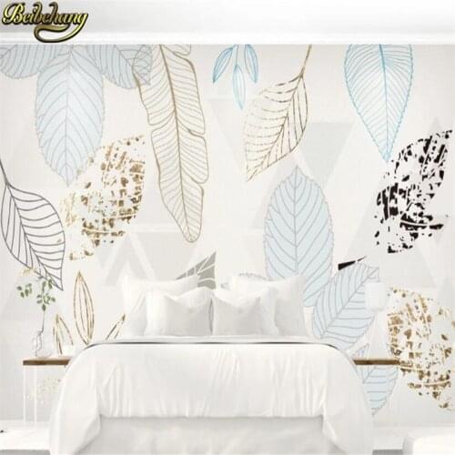 Beibehang custom Modern minimalist leaf papel de parede 3d wallpaper abstract retro nordic decorative wall painting background