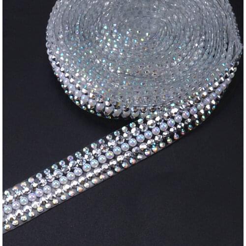 5yard 15mm wide hotfix rhinestone Trim Mesh strass chain cyrstal Banding bridal applique for garment wedding dress decoration