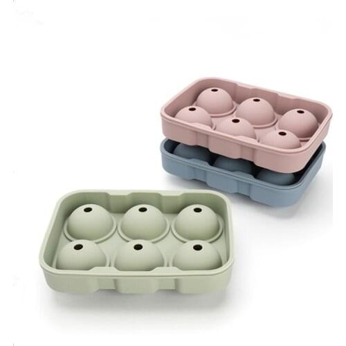 6 Hole Ice Hockey Silicone Mould Big Size Ball DIY Whiskey Wine Cocktail Ice Cube Maker Party for Home Bar Kitchen Tool