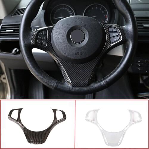 ABS Carbon Fiber/Chrome Interior Car styling Steering Wheel Trim Cover Sticker for BMW X3 E83 2006-2009 Car Accessories