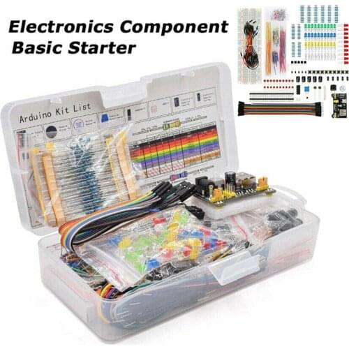 Areyourshop Electronics Component Basic Starter Kit w/830 Tie-Points Breadboard Resistor