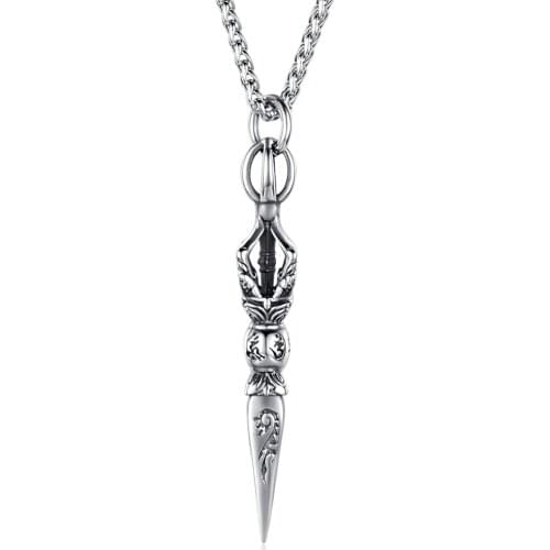 BOEYCJR Vajra Mantra Necklace&Pendant Fashion Jewelry Ward off evil spirits Exorcism HipHop Punk Necklace For Men or Women