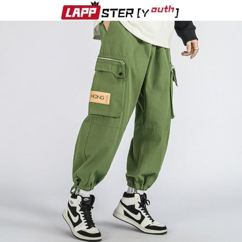 LAPPSTER-Youth Men Japanese Harajuku Patchwork Sweatpants 2021 Mens Streetwear Cargo Pants Vintage Joggers Male Spring Trousers