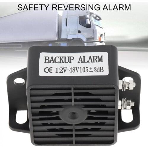 12V-48V 105dB Black Back up Alarm Horn Speaker Reverse Accessories Auto Warning Waterproof Fit for Motorcycle Car