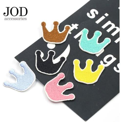 Colored Crown Thermal Stickers on Clothes Children Iron on Badges Patch Applique Ironing Embroidered Patches for Clothing Kids