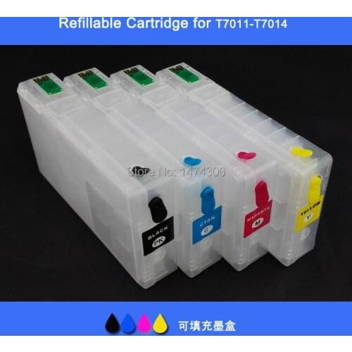 XIMO Free shipping T7031-T7034 refillable ink cartridge for EPSON Workforce pro WP4025DW WP4535DWF WP4545DTWF WP4040 WP4505DNF