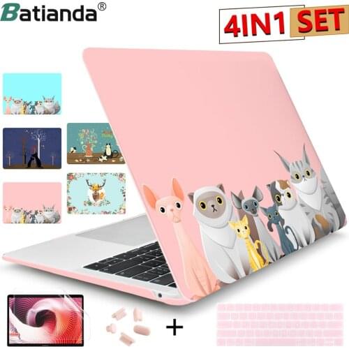 For Apple Macbook Air 13 11 Pro 13.3 15 2020 A2251 A2289 Retina 12 Matte Laptop Case New Touch Bar Keyboard Cover Film Cute Cats