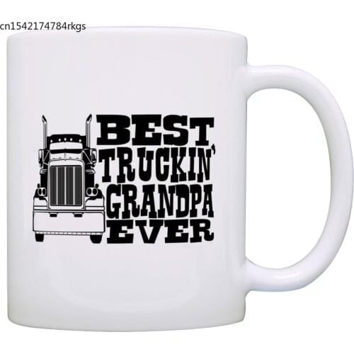Fathers Day Gift Best Truckin' Grandpa Ever Truck Driver Trucker Gift Coffee Mug Tea Cup White