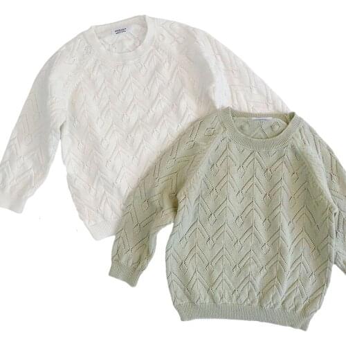 1-4Yrs Autumn Kids Sweater Boys Clothes Cotton Toddler Girls Bottoming Sweater Pullovers Kids Knitwear Children Hollow Sweater