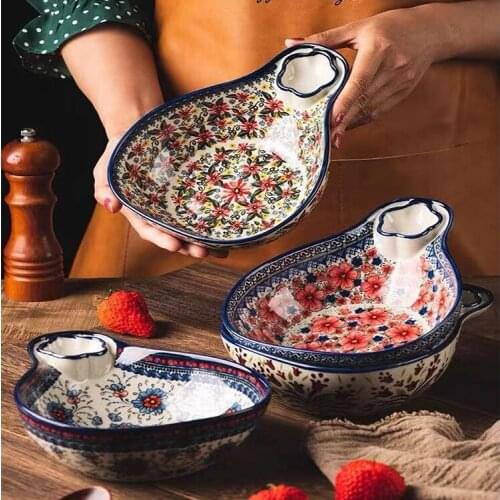 Polish Color Wheel Ceramic Tableware Compartment Dish Sauce Vinegar Breakfast Salad Fruit Household Tableware Dinnerware Set