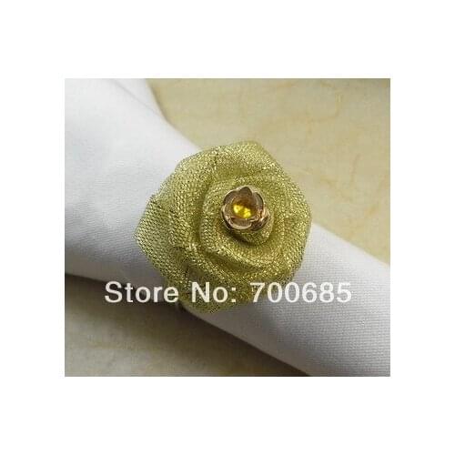Crystal rose napkin rings