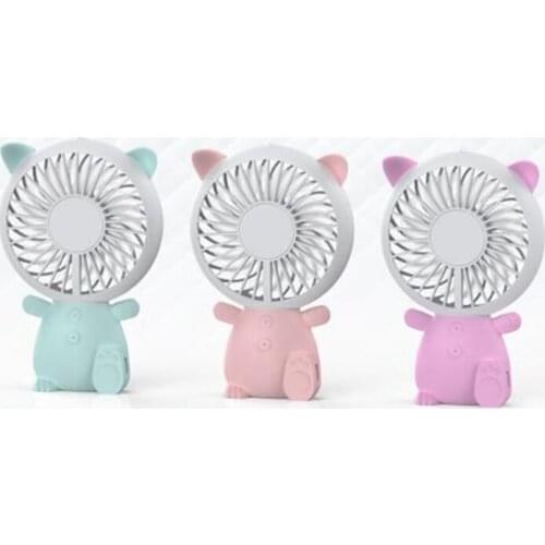 Creative Cartoon Mini USB Fan With Night Light Handheld Fan Portable Mini Fan