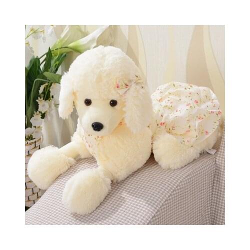 Stuffed animal white beige dog poodle plush toy about 30cm dog doll b0985