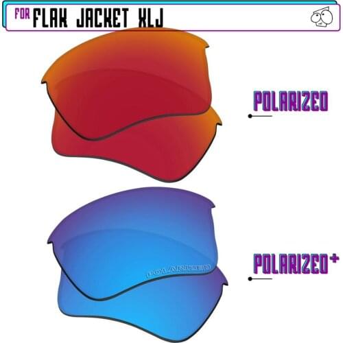 EZReplace Polarized Replacement Lenses for - Oakley Flak Jacket XLJ Sunglasses - Blue P Plus-Red P