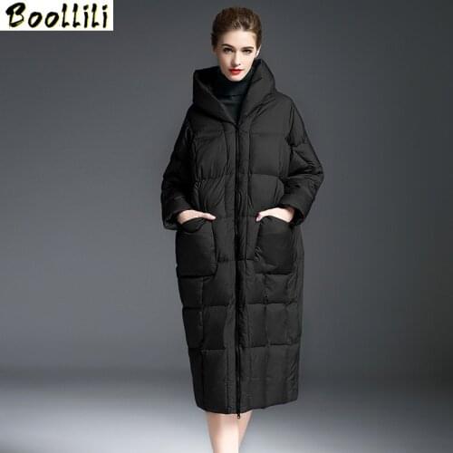 Boollili 90% White Duck Down Jacket Woman Hooded Long Winter Coat Women Warm Puffer Jacket Coats Campera Pluma Mujer