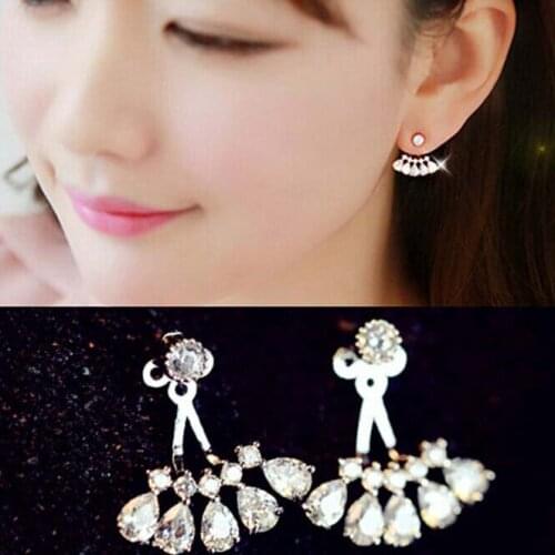 Fan-shaped water droplets zircon earrings earrings ornaments
