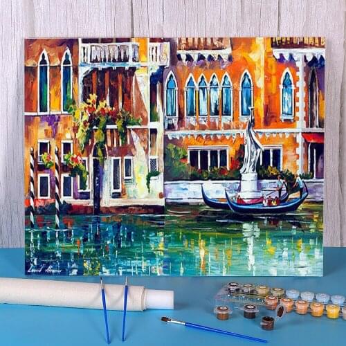 Venice Building Coloring By Numbers Painting Complete Kit Acrylic Paints 50*70 Picture By Numbers Photo Home Handiwork
