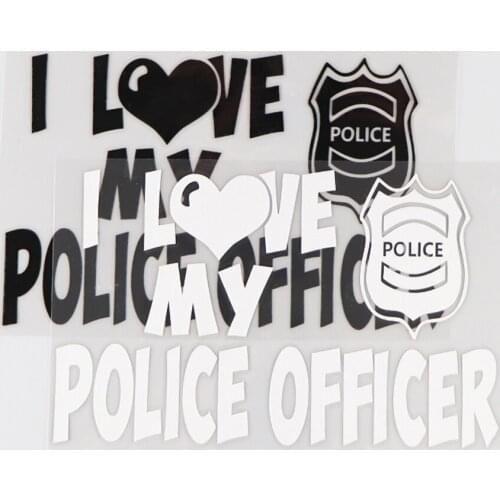 16.2*10.1CM I LOVE MY POLICE OFFICER Word Decorates Car Sticker Vinyl Decal