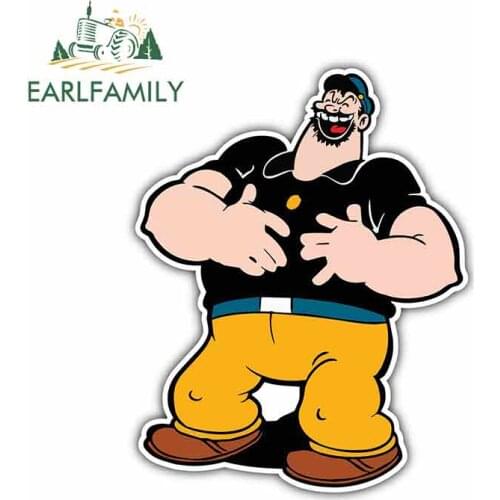 EARLFAMILY 13cm x 10.3cm for Bluto Brutus Popeye Kids Cartoon Car Stickers Vinyl JDM Bumper Trunk Truck Graphics Fine Decal
