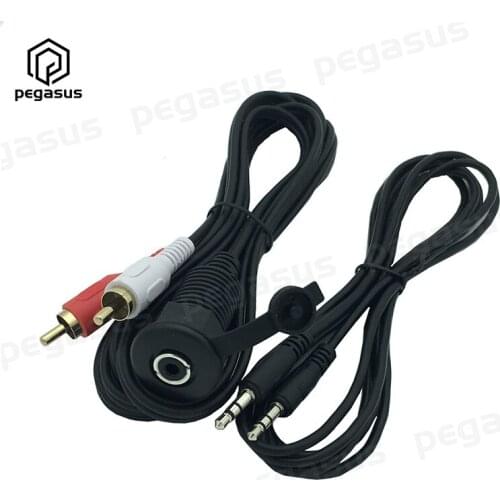 Waterproof Cable 1 Meter / 2 Meters DC 3.5 Female to 2 RCA Lotus Male For iPad MP3 Player Connection