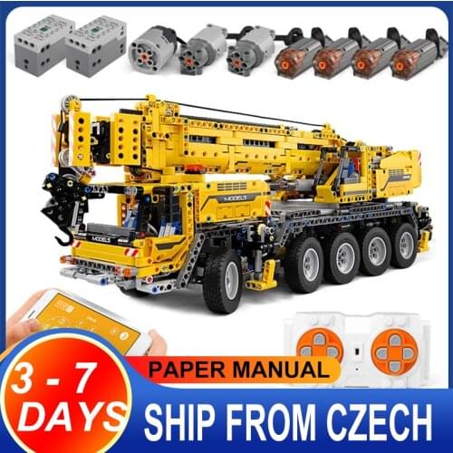 Mould King 13107 APP Remote Control High-tech Car Model Mobile Crane Truck Forklift Building Blocks Bricks Kids Christmas Gifts