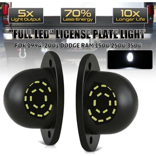 1 pair of 1500 2500 3500 "FULL LED" car license plate lamp lens lamp car lamp assembly light bar of 1994-2001 Dodge RAM