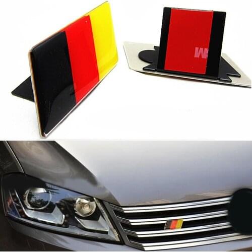 1pc German Flag Grille Emblem Badge for Volkswagen Scirocco GOLF 7 Golf 6 Polo GTI VW Tiguan for Audi A4 A6 Car Accessories