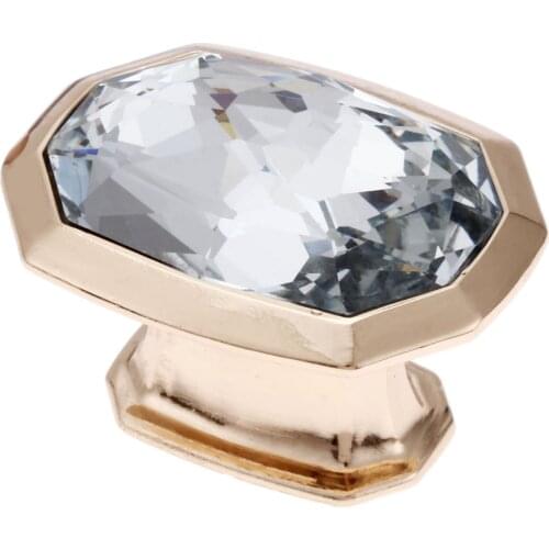 1Pc Diamond Shape Crystal Glass Knob Door Drawer Cupboard Pull Kitchen Cabinet Wardrobe Handles Furniture Hardware 51x39x37mm
