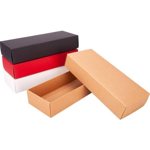 10Pcs/Lot Black/White/Brown/Red Kraft Paper Gift Drawer Carton for Wedding Gift Wrapping Gift Box Tea Cosmetics Candy Packaging