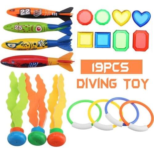 22 Pcs 19Pcs/Sets Children Diving Training Set Swimming Snorkeling Diving Accessories Swimming Pool Diving Game Toys