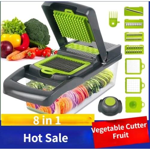 8 In 1 Vegetable Cutter Fruit Slicer Grater Shredders Gadgets Drain Basket Slicers Kitchen Accessories Adornos De Cocina