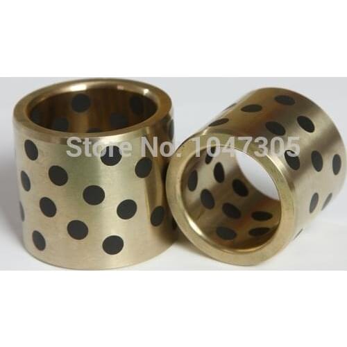 JDB 8010060 oilless impregnated graphite brass bushing straight copper type, solid self lubricant Embedded bronze Bearing bush
