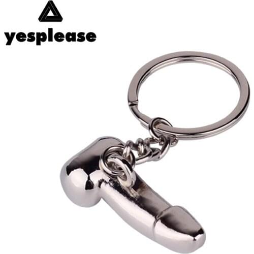 Car Key Ring Lovers Metal Sexy Dick Penis Keyring Keychains Fashion Male Genitalia Key Chain Car Key Ring Holder Accessories