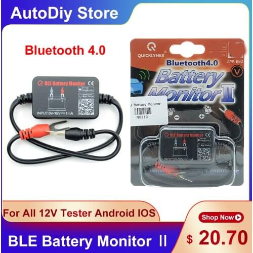 Bluetooth 4.0 BM2 12V Battery Monitor Ⅱ Support All 12V Vehicle Battery Check Charging/Cranking Analyzer For Android/IOS English